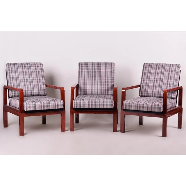 Brown Art Deco Adjustable Armchairs, 1930s, Set of 3 For Sale - Image 8 of 10