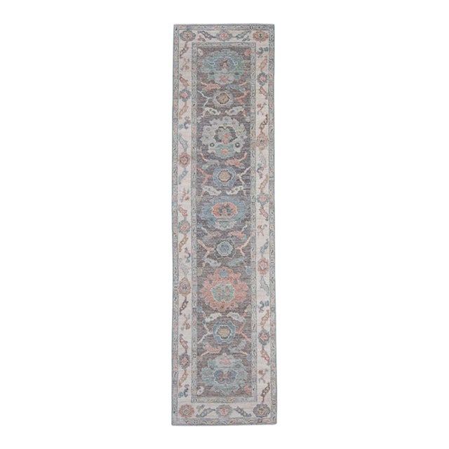 Turkish Oushak Runner Rug 2'7" x 10' For Sale