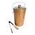 60s Retro Thermos Insulated Walnut Ice Bucket With Tongs For Sale