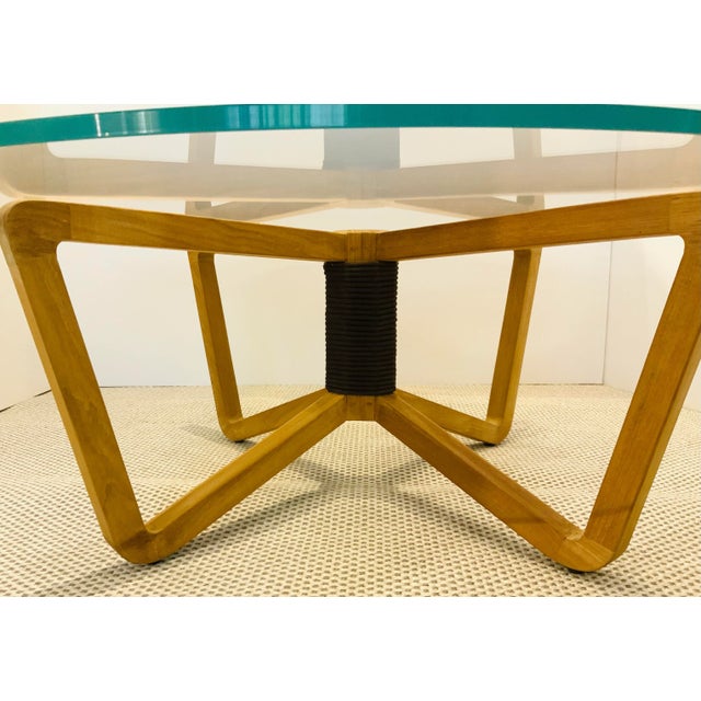 McGuire Baker McGuire Organic Modern Eitean Teak Outdoor Cocktail Table For Sale - Image 4 of 7