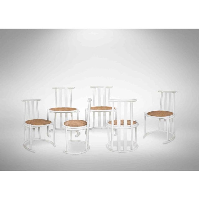 Set of six chairs Baumann Style, 1970s. Lacquered Wood. Height 82 cm, lenght 59 cm, depth 48 cm. Good conditions.