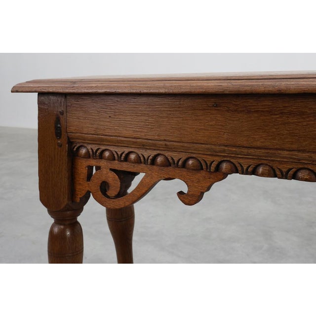 Brown Antique Jacobean Carved Oak Bench, 1600s For Sale - Image 8 of 13