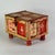 Antique Primitive Folk Art Distressed Keepsake Box in Circus Like Color Motif & Floral Painting For Sale - Image 9 of 13