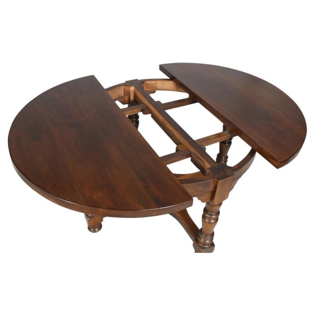 Round Antique Walnut Extendable Table from Ebanisteria di Bassano, 1800s For Sale - Image 12 of 17