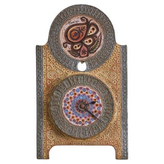 French Ceramic Clock No. 01 by Jacques Poussine, 1970s For Sale