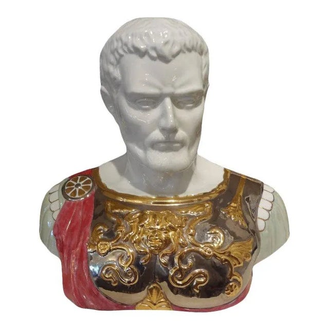 1940's Vintage Italian Glazed Ceramic Bust by Santa Maria For Sale - Image 9 of 10