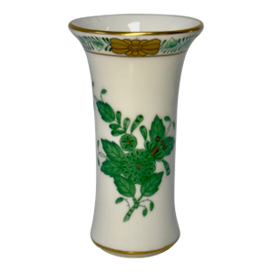 Vintage Herend Apponyi Green Mini Bud Vase