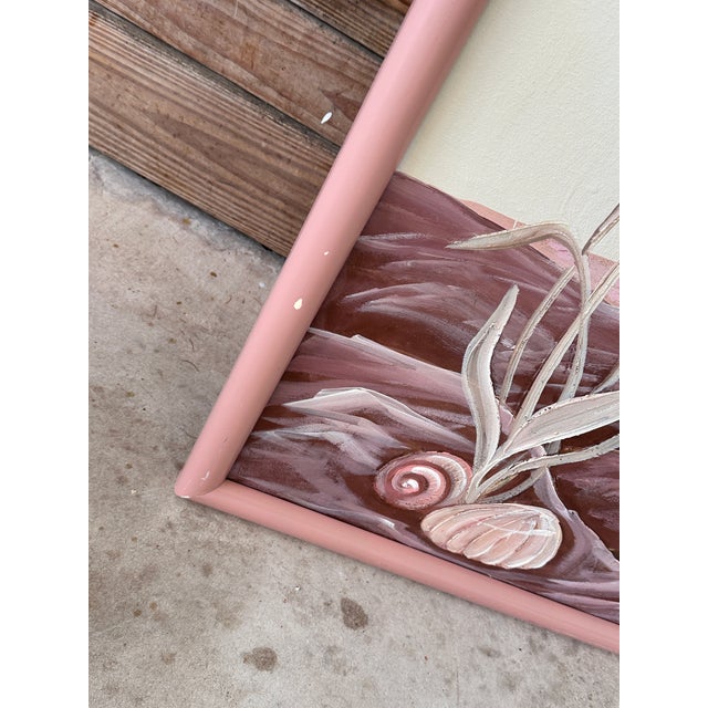 1970s Vintage Coastal Framed Flamingo Painting by Walcutt For Sale - Image 5 of 12