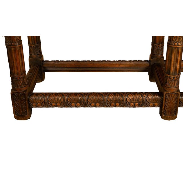 Arge Antique Renaissance Carved Walnut Refectory Dining Table by Kittinger 1915 For Sale - Image 17 of 18