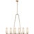 Fontaine Linear Chandelier in Gilded Plaster with Linen Shades Designer: AERIN Canopy: 6" Round Mounting: Chain Shade...