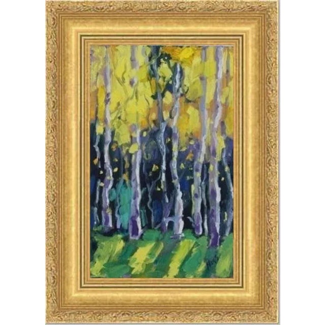 Aspen Glow, Original Impressionist Style Oil Painting Landscape Art For Sale - Image 9 of 12
