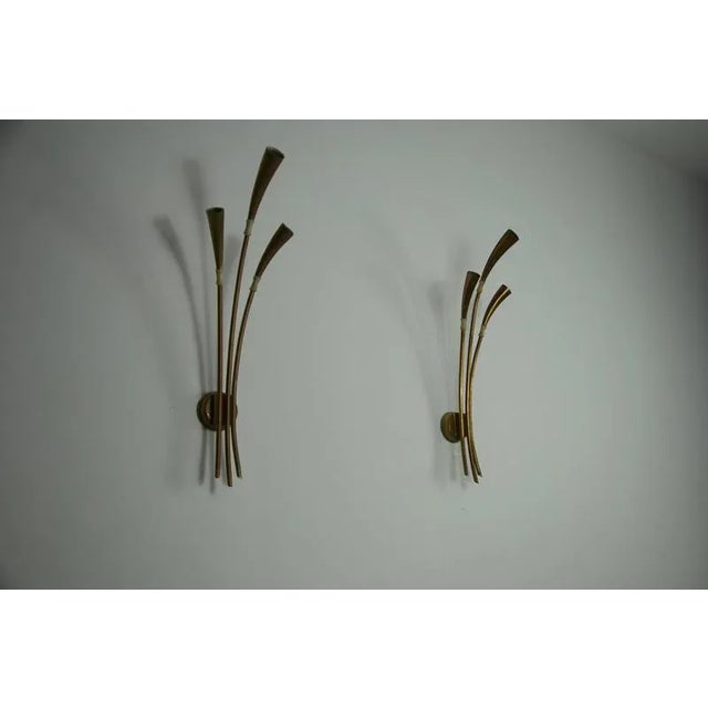 Metal Brass Wall Lamps by Oscar Torlasco for Arredoluce, Italy, 1960s, Set of 2 For Sale - Image 7 of 17