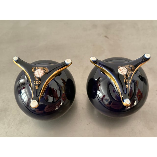 Cobalt Candlesticks from Lindner Kueps Bavaria, Germany, 1950s, Set of 2 For Sale - Image 12 of 13