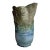 Signed 1970s Blue Hand Build Coil Mid Century Stoneware Vase / 70s Organic Art Vessel /Modernist Ceramic Art Studio Pottery For Sale