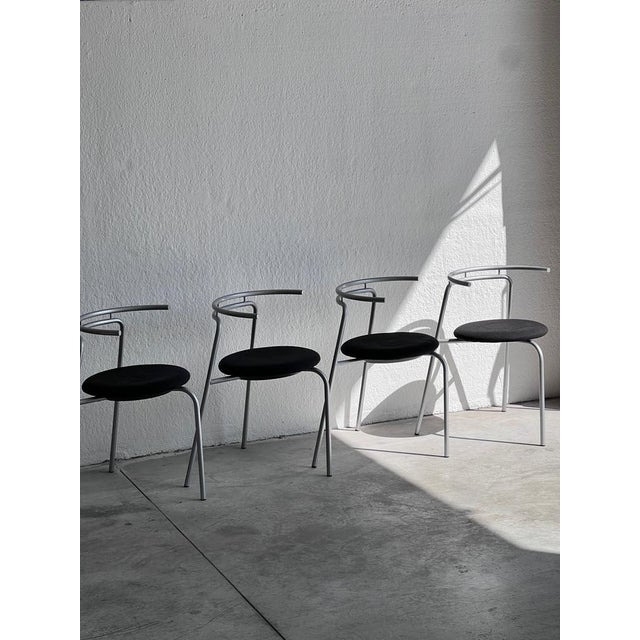 Stackable Chairs by Ross Littell for Atelier Areti, 1980s, Set of 4 For Sale - Image 9 of 10