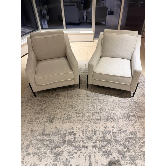 Caracole Caracole Remix Upholstered Accent Chair With Black Iron Legs For Sale - Image 4 of 4