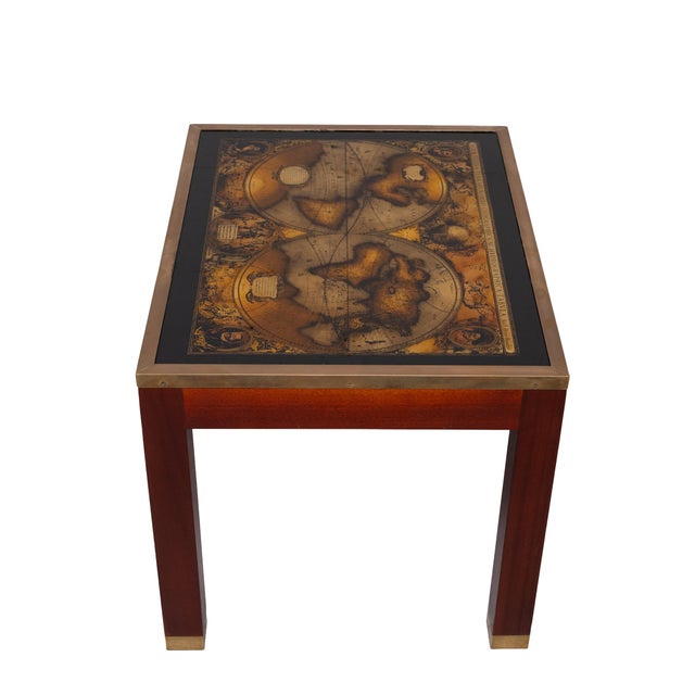 Metal World Map Coffee Table from Maison Jansen, France, 1970s For Sale - Image 7 of 11
