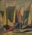 1955 Mid-Century Modern 'Woodland Rhythm' Vintage Swedish Abstract Cubist Landscape Oil Painting, Framed For Sale - Image 9 of 11