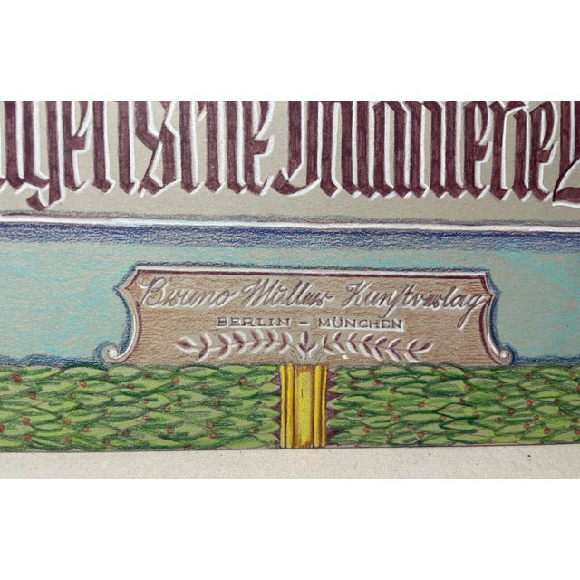 1960s Original Royal Bavarian Infantry Body Regiment Heraldic Army Pencil Drawing Art For Sale - Image 4 of 12