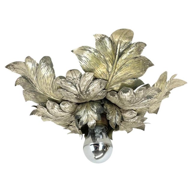 Florentiner Silvered Metal Leaf Theatre Ceiling Light, Italy, 1950s For Sale - Image 17 of 17