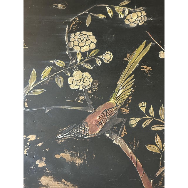 Large Vintage Coffee Table with Painted Chinoiserie For Sale - Image 12 of 13