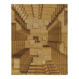 Rug & Kilim's Modern Optical Illusion Rug in Canyon Gold and Mocha For Sale