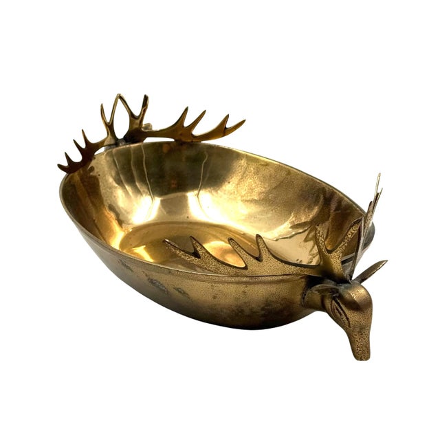 Mid-Century Modern Brass Deers Centerpiece / Bowl, France 1970s For Sale - Image 10 of 17