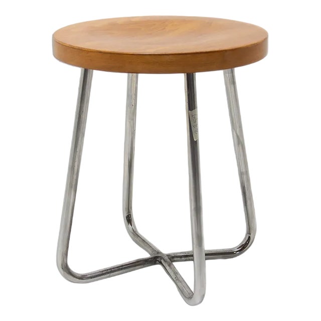 Bauhaus Tubular Stool by Robert Slezák, Former Czechoslovakia, 1930s For Sale