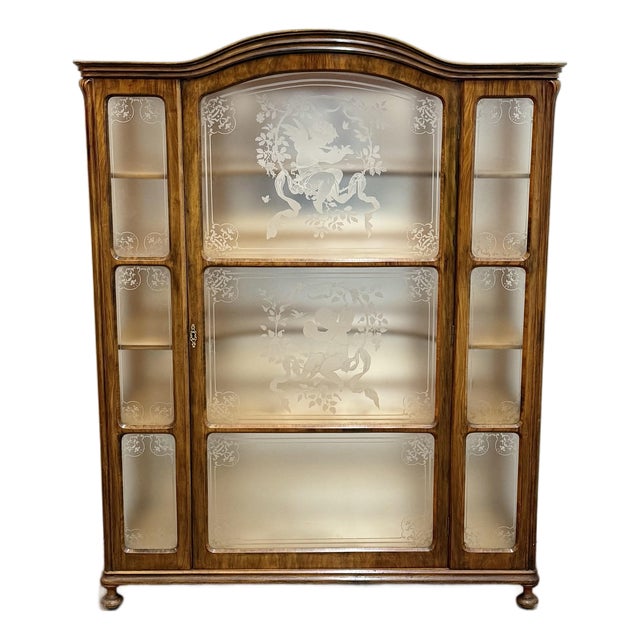 Antique Edwardian Display Cabinet For Sale