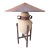 1980s Postmodern Max Blumberg Amphora Urn Ceramic Table Lamp With Metal Coolie Shade For Sale