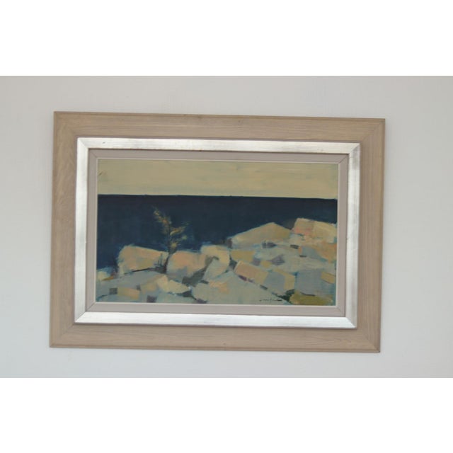 Arne Aspelin, Coastal Landscape, 1950s, Oil on Canvas, Framed For Sale - Image 10 of 18