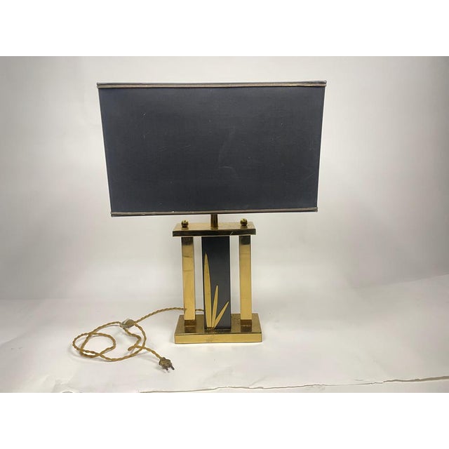 Black Golden Lamp in Brass, 1960s For Sale - Image 8 of 16