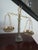 Vintage Jim Tirrenia Italy Onyx Marble/Alabaster and Brass Scale Of Justice 24" tall This vintage late 19th to early 20th-...