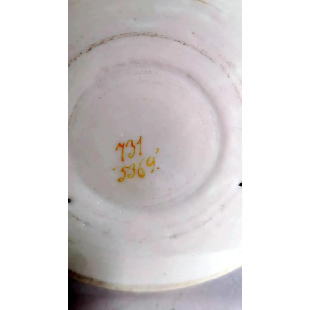 Vintage French Liberty-Style Grey Opaline Glass Vase With Hand-Painted Flowers For Sale - Image 6 of 13