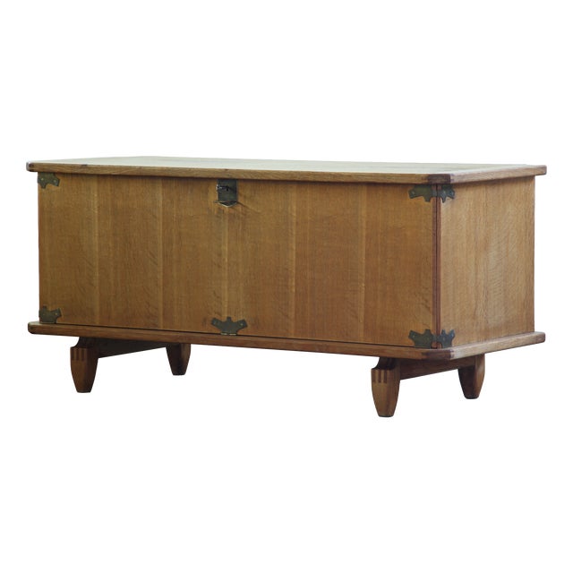 Danish Brutalist Oak Chest by Henning Kjærnulf, 1960s For Sale