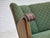1950s, Danish 3-seater sofa. Original green and beige furniture wool fabric, oak wood, brass springs in the seat. Original...