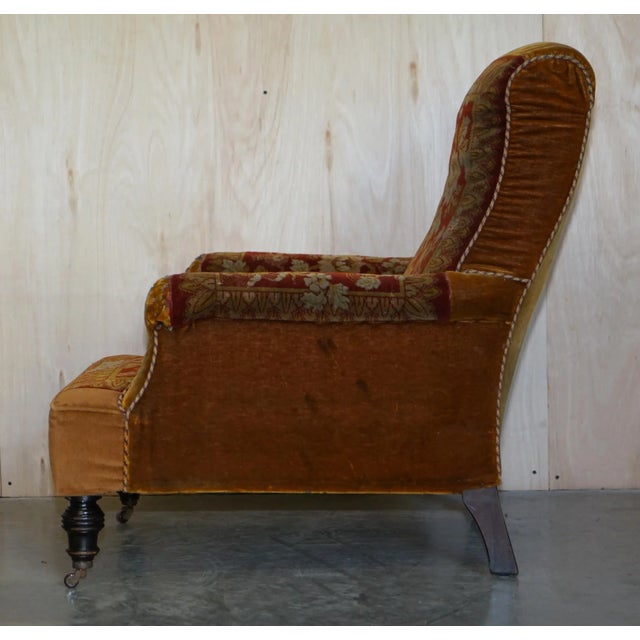 Victorian Kilim Rug Armchair, 1880s For Sale - Image 13 of 17