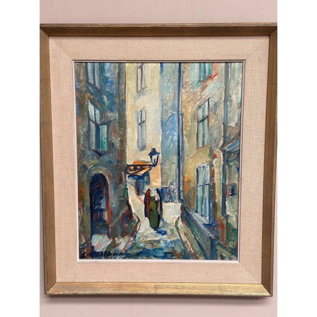 Emil Hellbom, Gamla Stan (Town), 1920s, Oil on Panel, Framed For Sale - Image 12 of 18