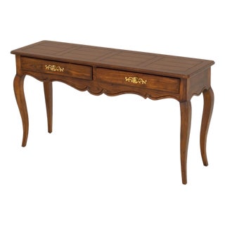 Henredon French Provincial Style Oak Console Table For Sale