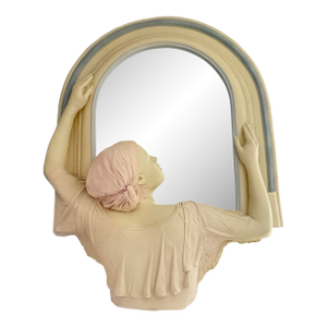 Monumental Neoclassical Figural Wall Mirror Sculpture, Late 20th C.