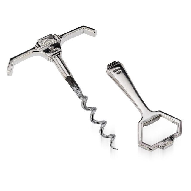 20th Century English Silver Wine Corkscrew & Bottle Opener, 1941, Set of 2 For Sale - Image 13 of 13