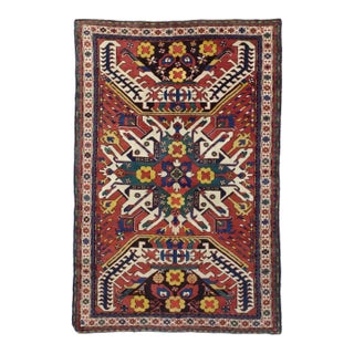 Fine Antique Kazak Wool Rug 4'9" X 7’2" For Sale