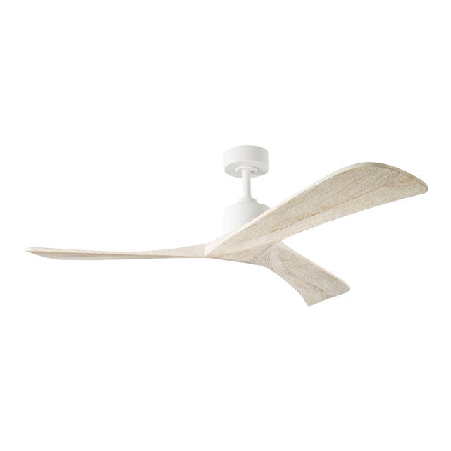 Linari Forester 52 Ceiling Fan - White With Rustic White Finish Wood Blades For Sale