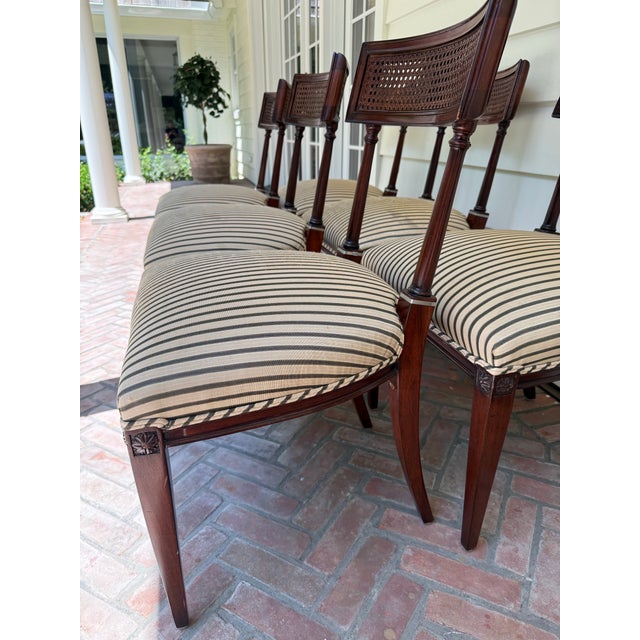 Brown Vintage Cane Back Dining Chairs For Sale - Image 8 of 12