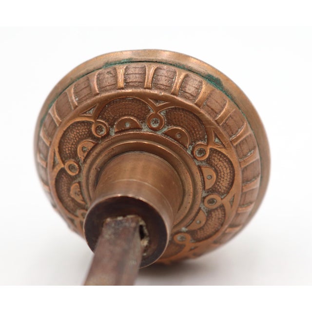 1880s Norwalk Bronze Door Knob & Plate Set For Sale - Image 9 of 9