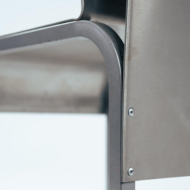Postmodern Sculptural Dining Chairs in Aluminium and Steel Belgium 1980s/90s, Set of 5 For Sale - Image 13 of 18