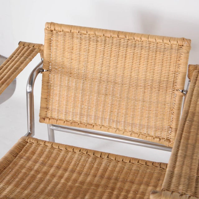 Wicker and Chrome Chairs, 1980s, Set of 2 For Sale - Image 6 of 15