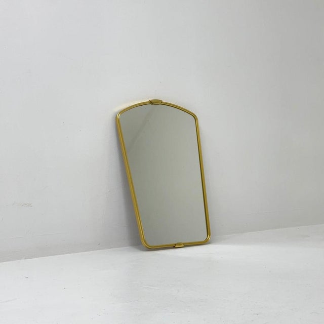 Black Mid-Century German Asymmetric Brass Wall Mirror, 1960s For Sale - Image 8 of 11
