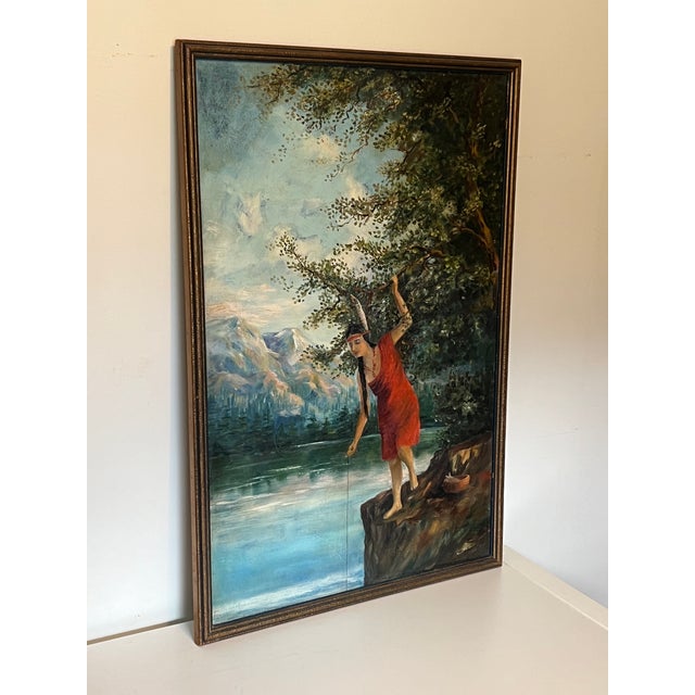 Vintage Signed Framed Scenic 1921 Painting For Sale In Seattle - Image 6 of 10