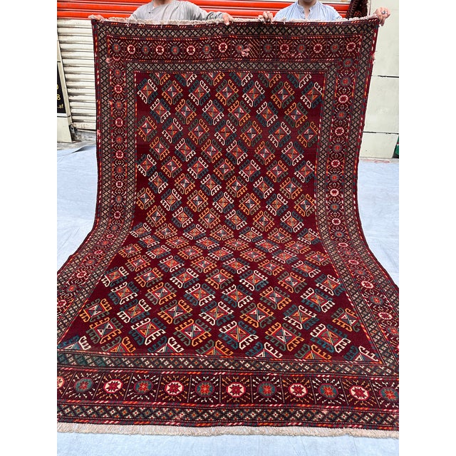 Antique Beshir Hand-Knotted Wool Rug - 8'8" X 6'3" For Sale - Image 13 of 16